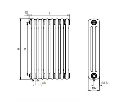 Стальной трубчатый радиатор RIFAR TUBOG TUB 3057-18-DV1