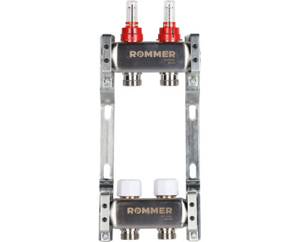 ROMMER RMS-1200-000002 ROMMER Коллектор из нержавеющей стали с расходомерами 2 вых.