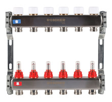 ROMMER RMS-1200-000006 ROMMER Коллектор из нержавеющей стали с расходомерами 6 вых.