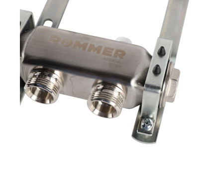 ROMMER RMS-4401-000002 ROMMER Коллектор из нержавеющей стали для радиаторной разводки 2 вых.