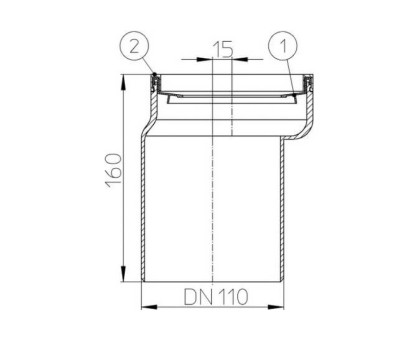 Отводящий штуцер Hutterer & Lechner для унитазов с эксцентриком, с губчатой прокладкой, DN 110