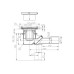 Сифон Hutterer & Lechner для душ. кабины (H=30-50мм) с подрамником 123x123 мм и решеткой из нерж. стали, DN 40/50