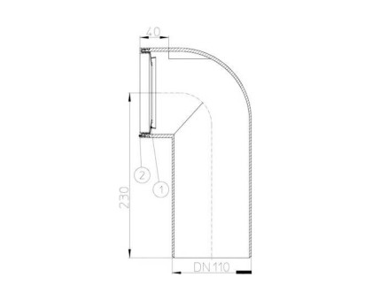 Угловой патрубок Hutterer & Lechner для унитаза, DN 110