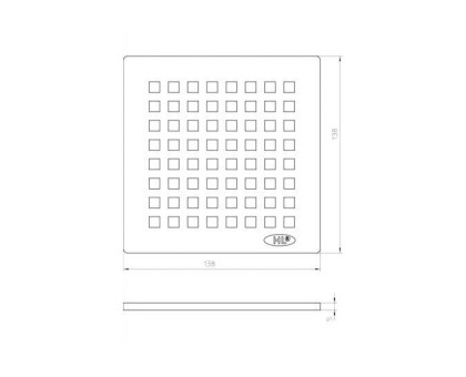 Решетка "CUTE" Hutterer & Lechner из нержавеющей стали, 138 x 138 мм
