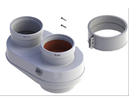 Адаптер для перехода с раздельных труб диам. 80 мм на коаксиальную диам. 125/80 мм, HT