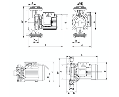 Насос циркуляционный фланцевый "LEO" LPm550, (550Вт, 20м3/ч, Н-19м, d отв.2")